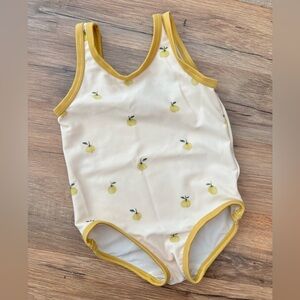 H&M Cream Swimsuit with Yellow Apple Design